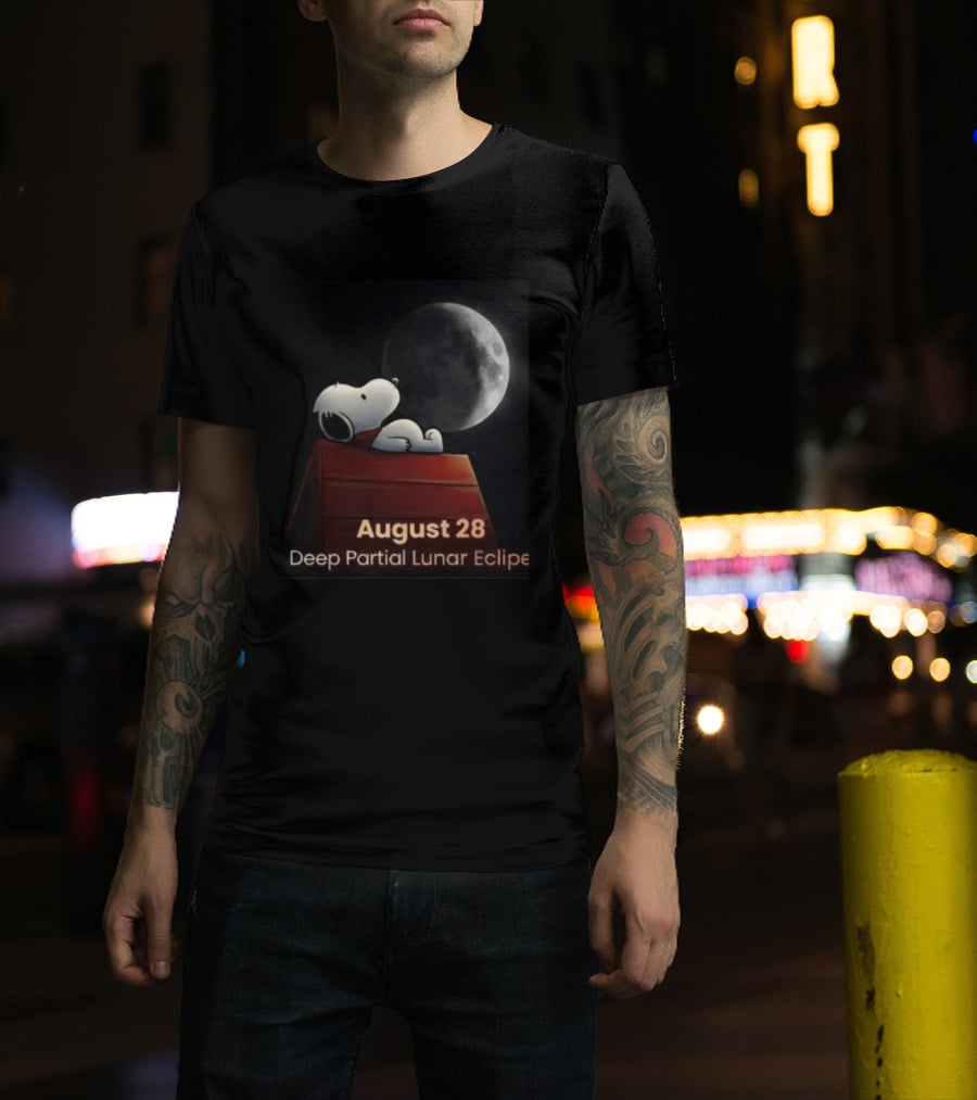 Snoopy August 28 Deep Partial Lunar Eclipse 2026 T-Shirt
