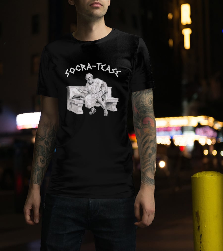 Socra Tease Socrates Philosopher Pun Philosophy Classic Bench T-Shirt