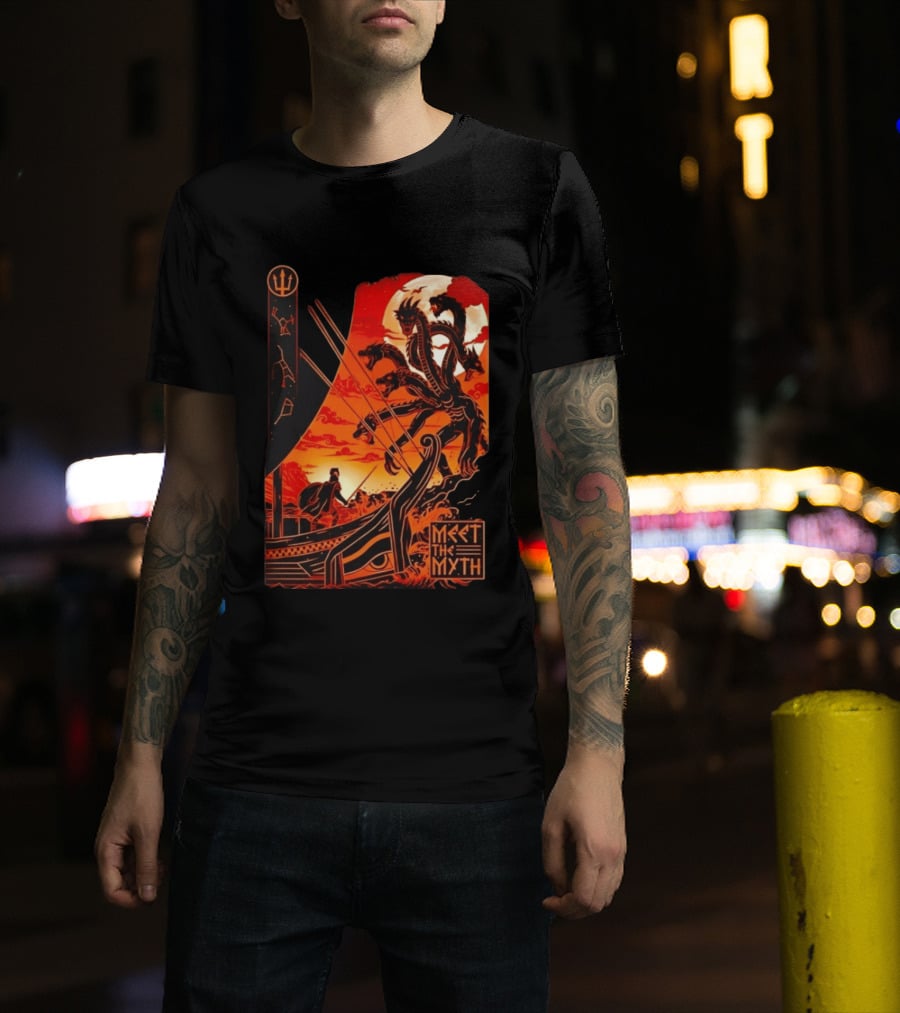 Meet The Myth Hydra Greek Mythology Hercules Dramatic Battle Scene T-Shirt