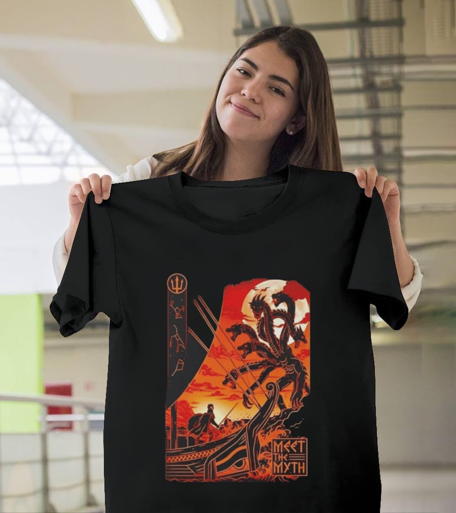 Meet The Myth Hydra Greek Mythology Hercules Dramatic Battle Scene T-Shirt