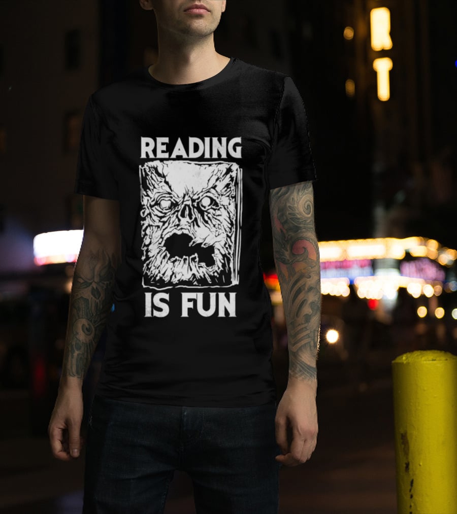 Necronomicon Reading Is Fun Creepy Face T-Shirt