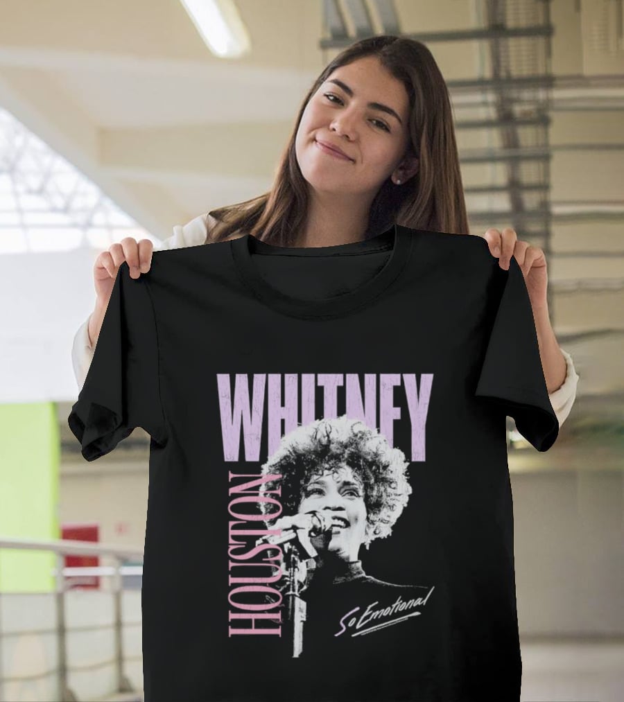 Whitney Houston So Emotional Distressed Vintage Pop Culture 80s T-Shirt