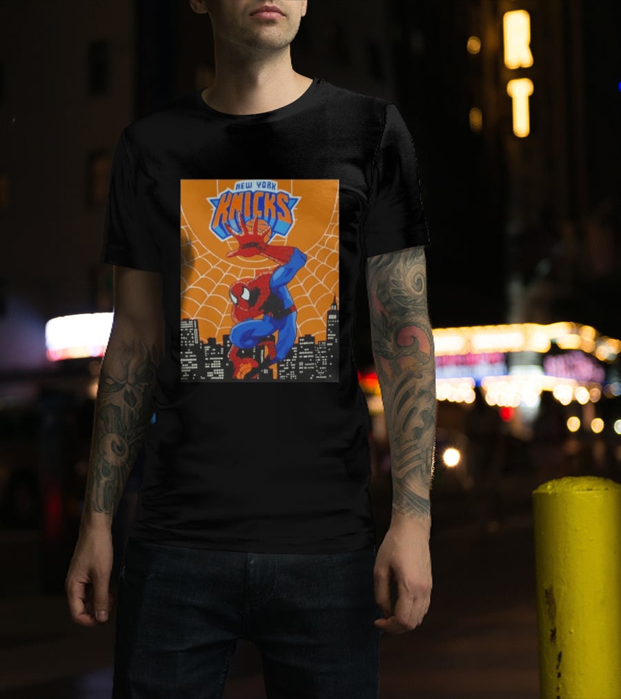 New York Knicks Spider Man Basketball T-Shirt