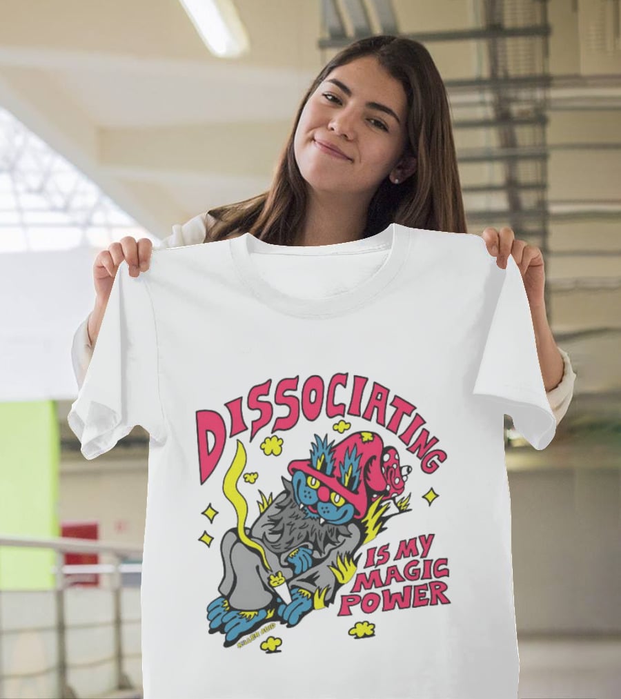 Dissociating Is My Magic Power Killer Acid Wizard Cat T-Shirt