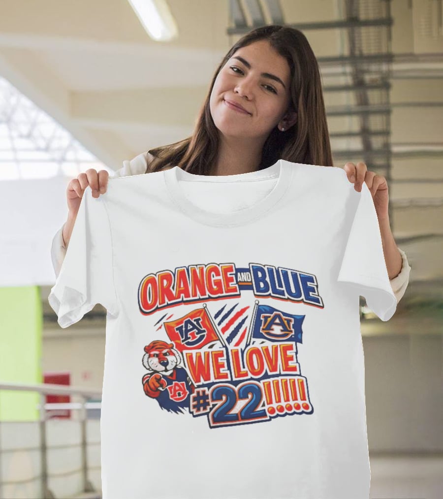 Auburn Tigers Orange And Blue We Love #22 Paws Up Enthusiasts T-Shirt
