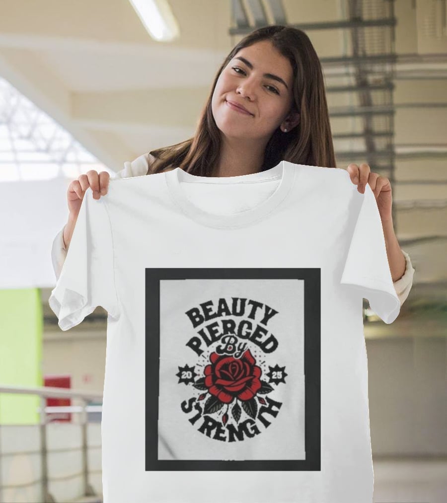 Beauty Pierced By Strength Red Rose 2025 T-Shirt