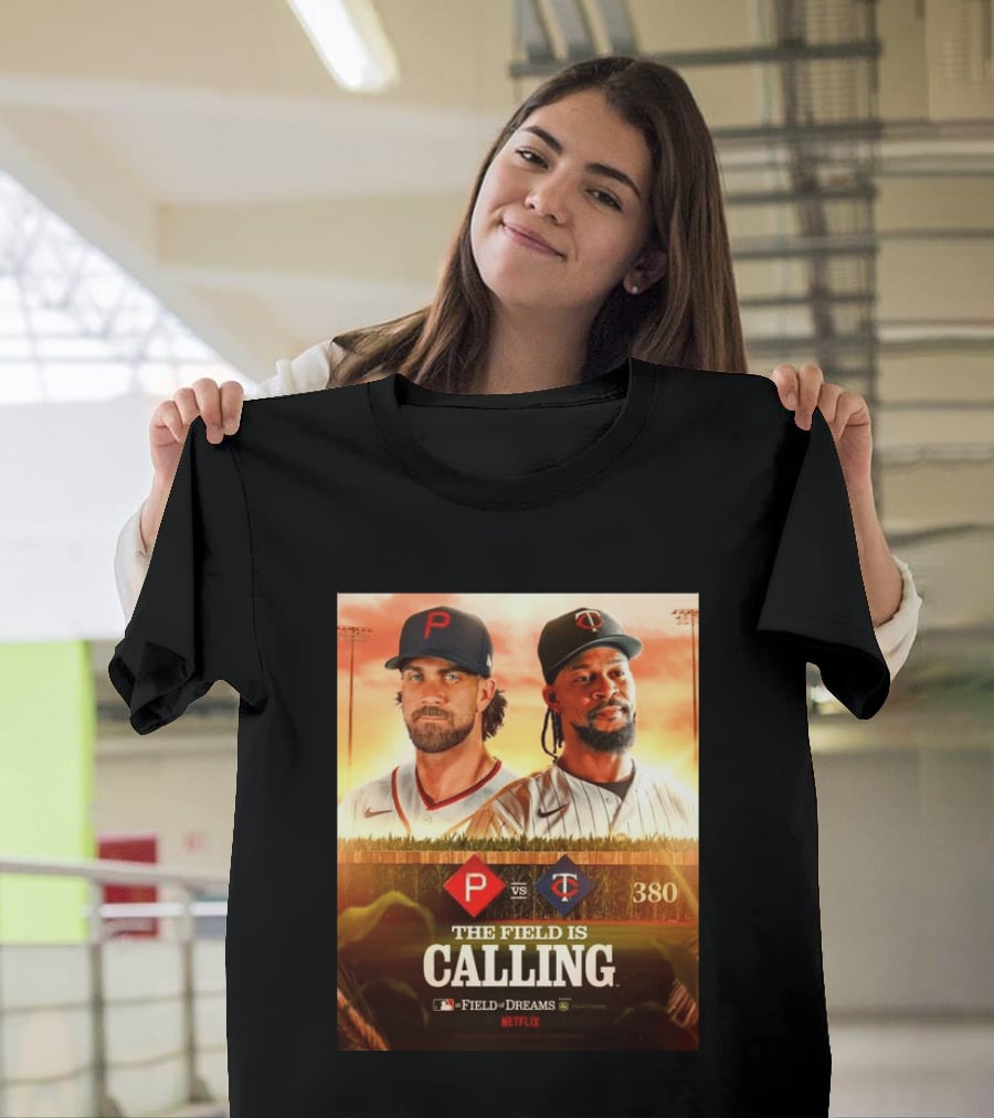 Philadelphia Vs Minnesota MLB Field Of Dreams Bryce Harper Byron Buxton Netflix 380 T-Shirt