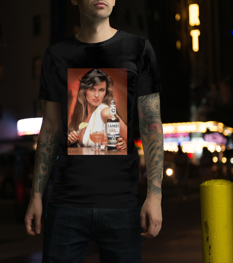 Lamb's Navy Rum Caroline Munro Orange Juice Cocktail Advertising T-Shirt