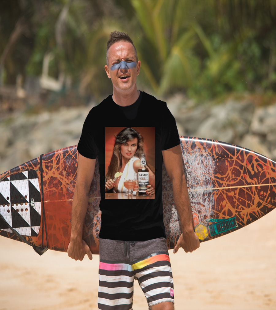 Lamb's Navy Rum Caroline Munro Orange Juice Cocktail Advertising T-Shirt