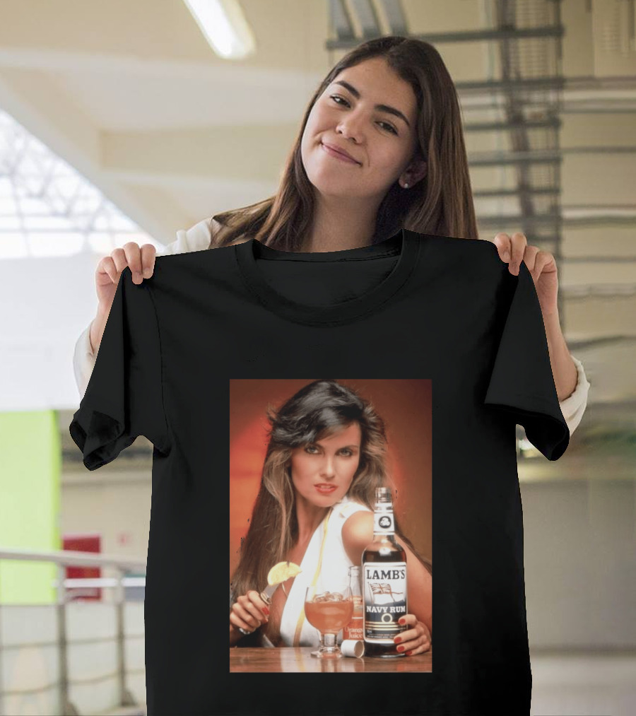 Lamb's Navy Rum Caroline Munro Orange Juice Cocktail Advertising T-Shirt