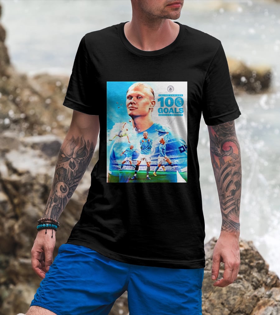 Erling Haaland 100 Goals Premier League 2022 2023 Present T-Shirt