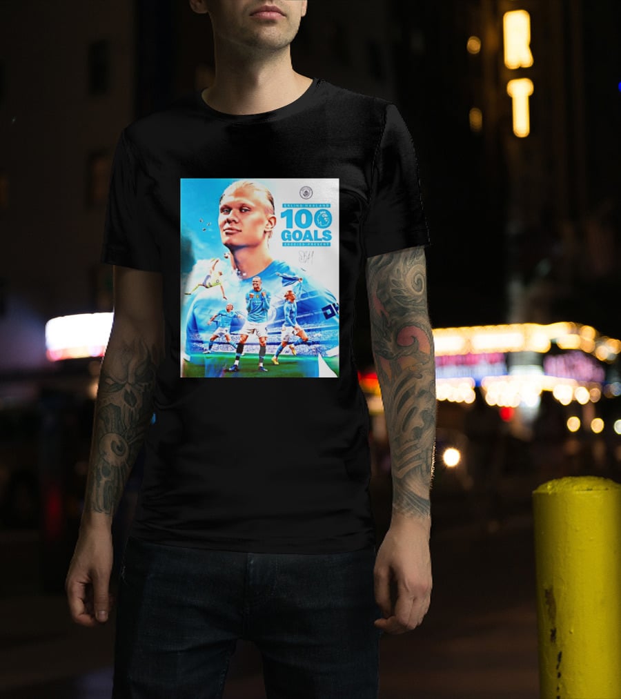 Erling Haaland 100 Goals Premier League 2022 2023 Present T-Shirt
