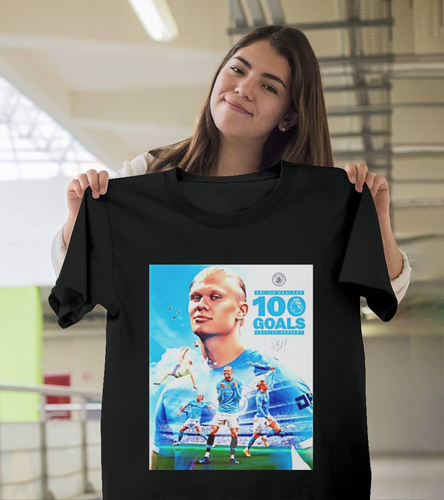 Erling Haaland 100 Goals Premier League 2022 2023 Present T-Shirt
