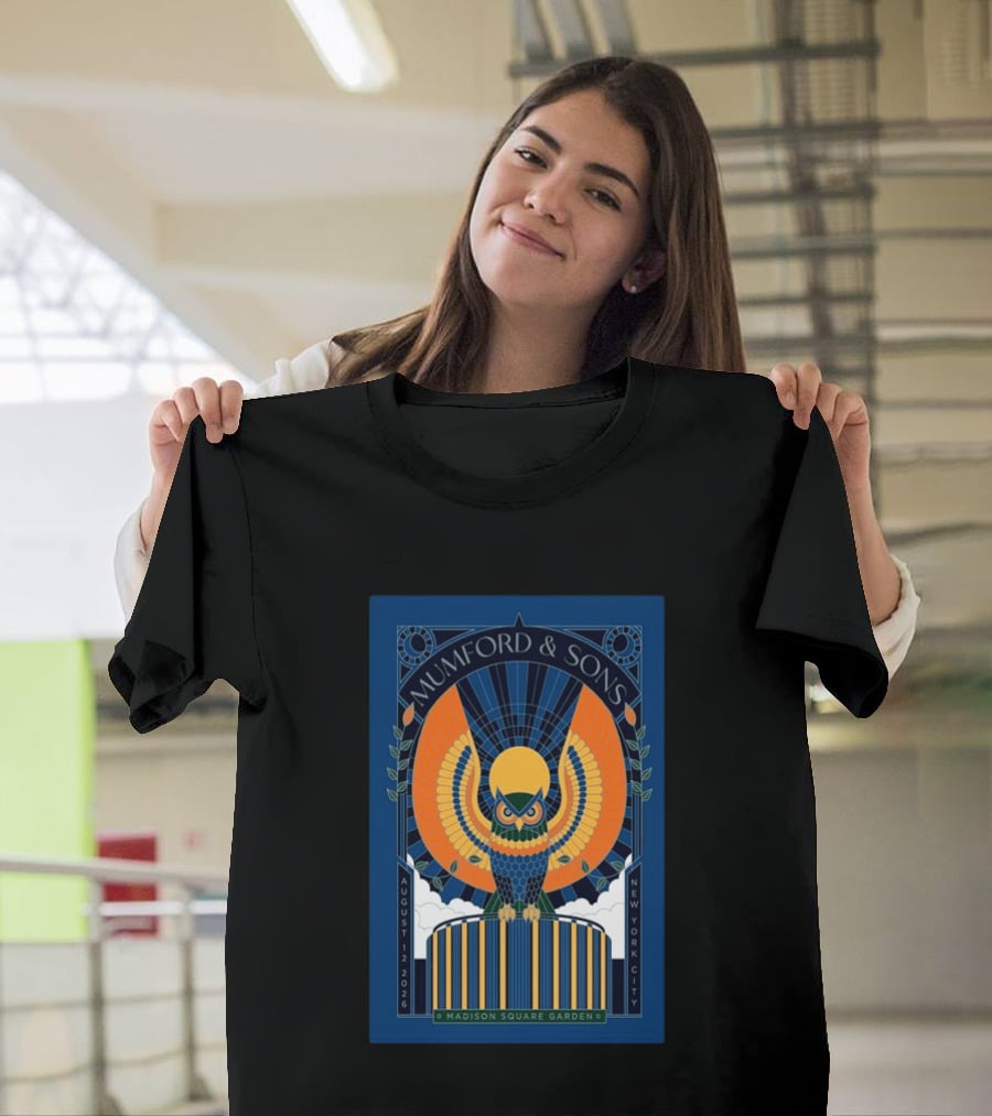Mumford & Sons New York City August 12 2026 Madison Square Garden Owl T-Shirt