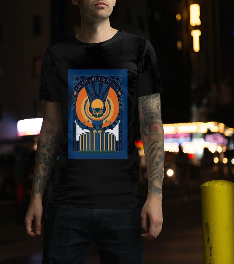Mumford And Sons Madison Square Garden New York City August 12 2026 Owl T-Shirt
