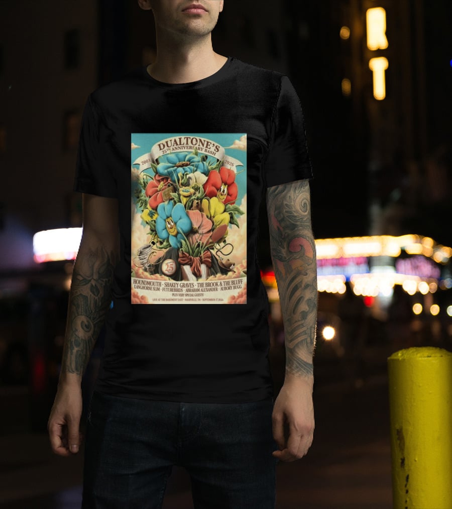 Dualtone's 25th Anniversary Bash September 17, 2026 Nashville Featuring Shakey Graves And The Brook & The Bluff T-Shirt