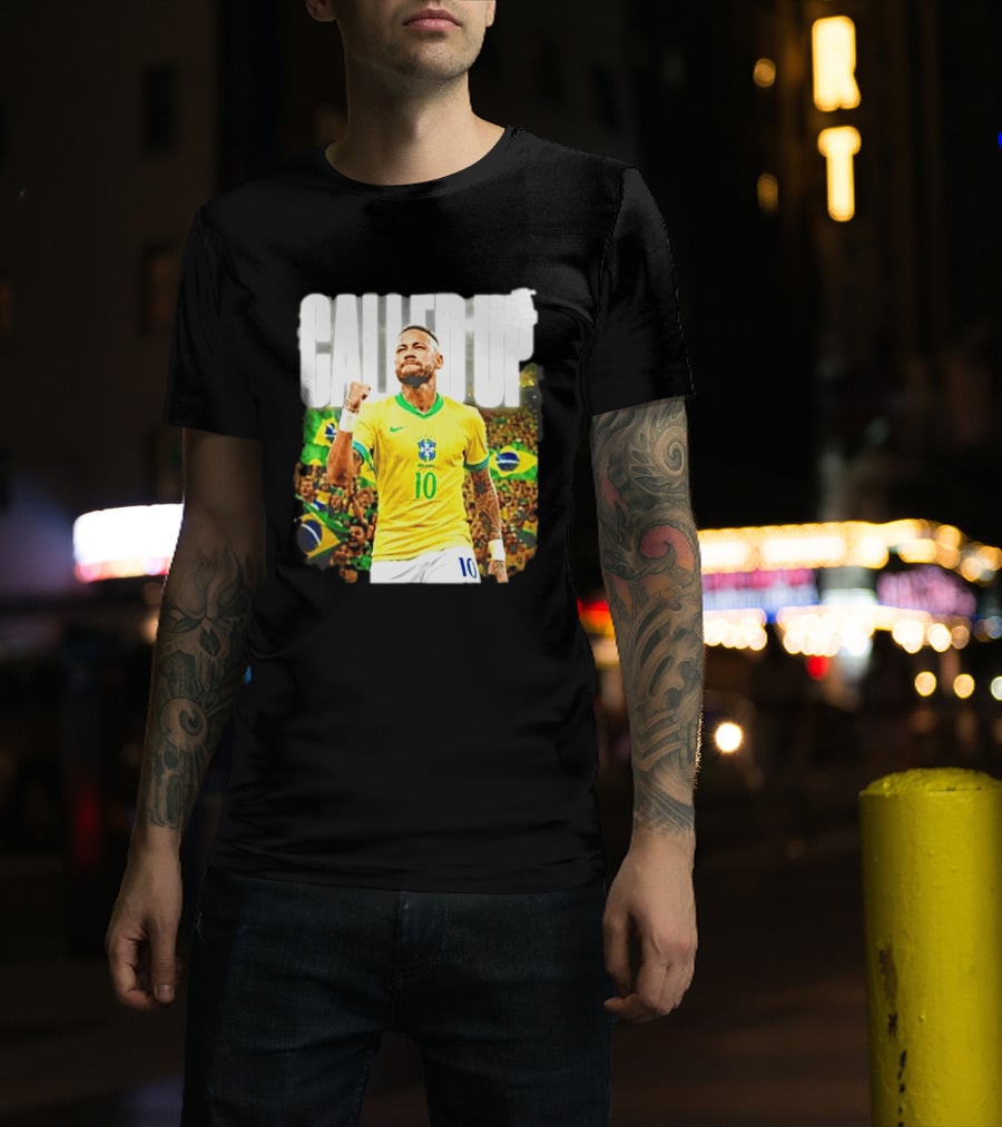 Neymar Brazil Called Up Football 10 Jersey Celebration T-Shirt