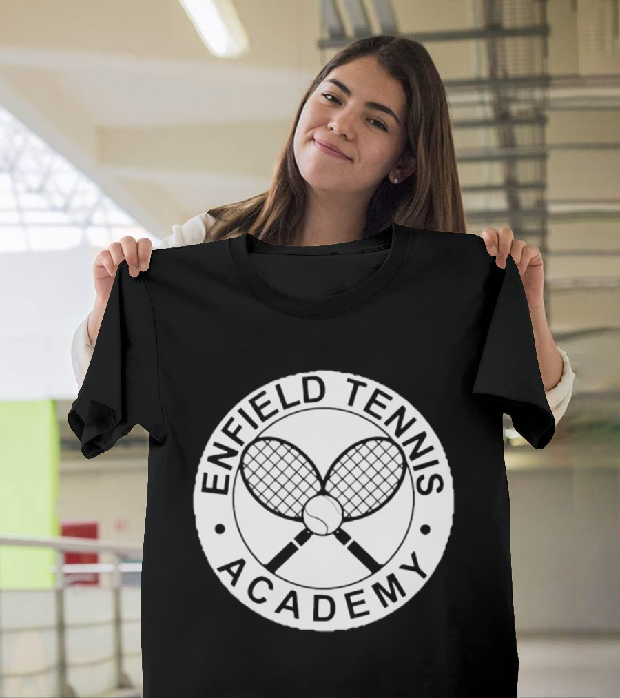 Enfield Tennis Academy Sports Club Circle Badge With Crossed Racquets T-Shirt