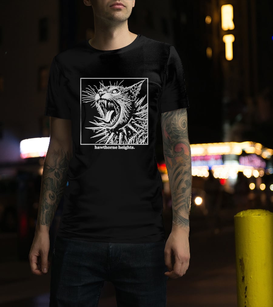 Hawthorne Heights Spiked Collar Cat Punk T-Shirt