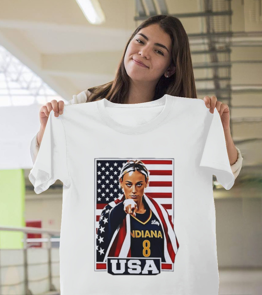 Lexie Hull Indiana Fever 8 USA WNBA Basketball Flag T-Shirt