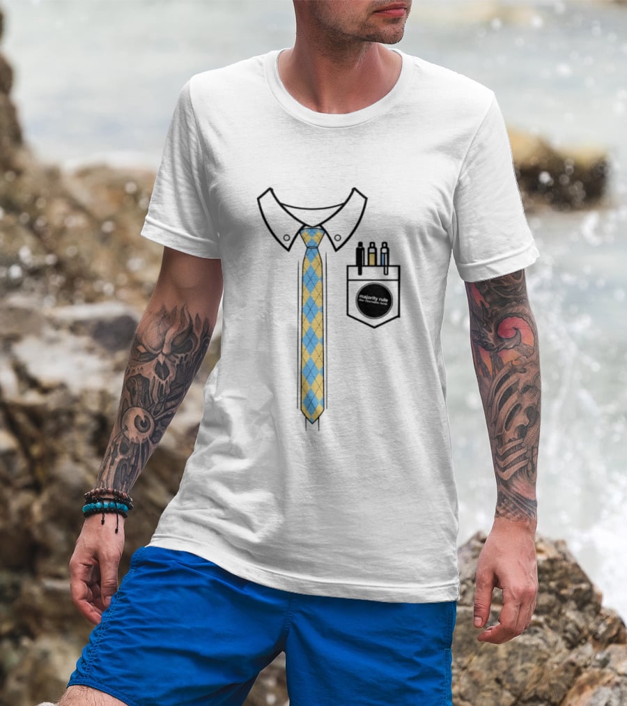 Native Estate Store Ritornello Form Tie Argyle Collar Pocket T-Shirt
