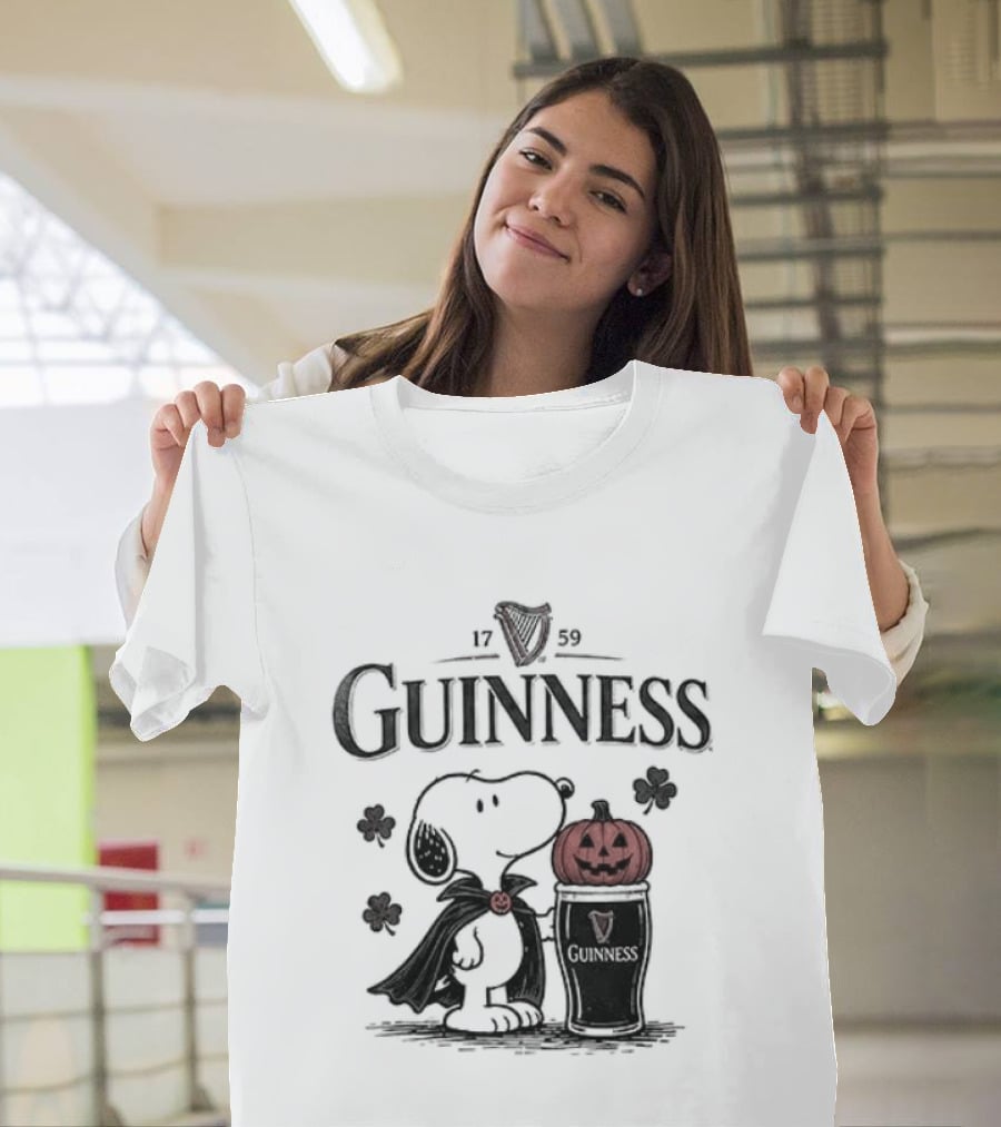 Guinness Snoopy Halloween Vampire Dark Brew Pumpkin T-Shirt