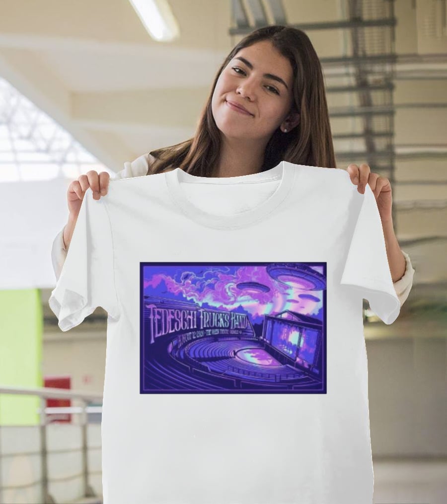 Tedeschi Trucks Band Greek Theatre Berkeley August 12 2026 Concert With UFOs And Neon Lights T-Shirt