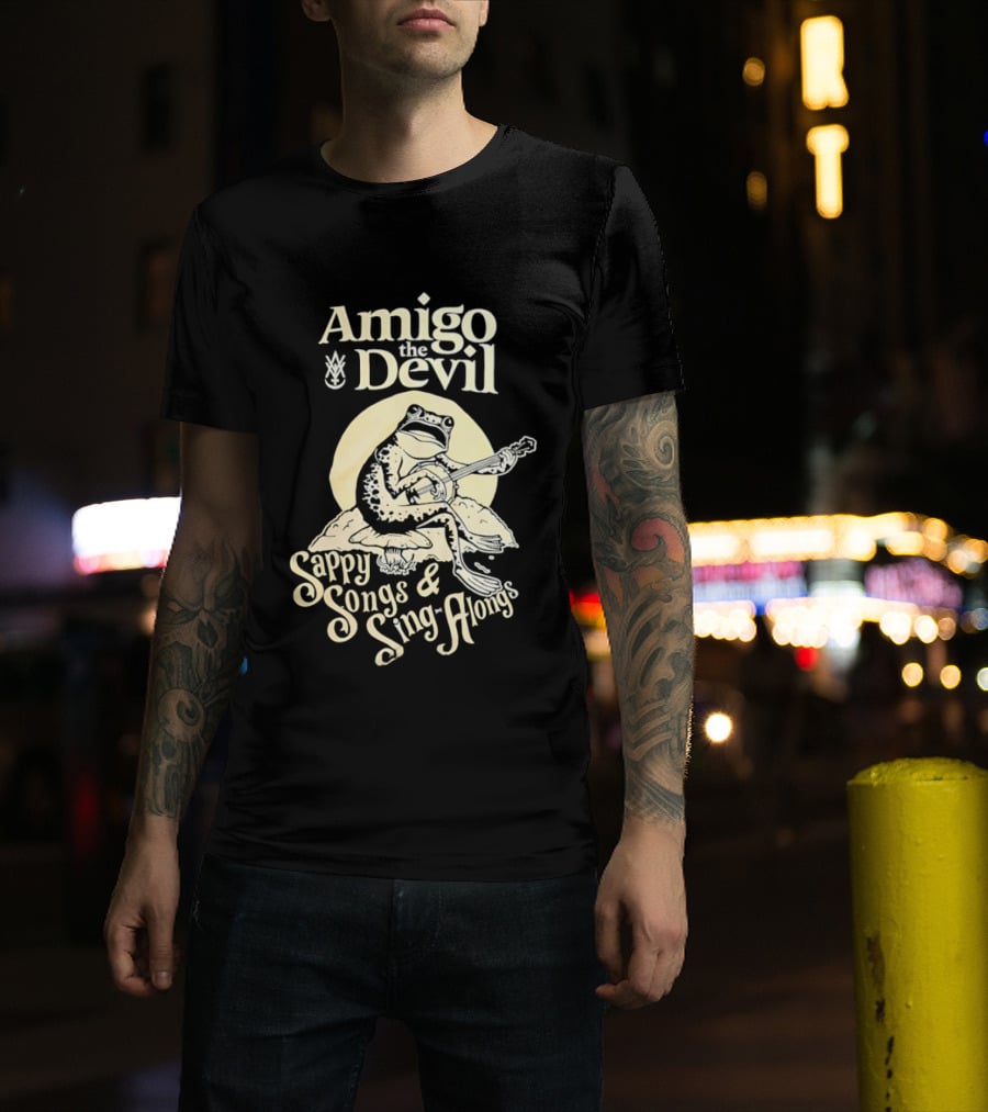 Amigo The Devil Sappy Songs And Sing Alongs Frog Playing Banjo T-Shirt