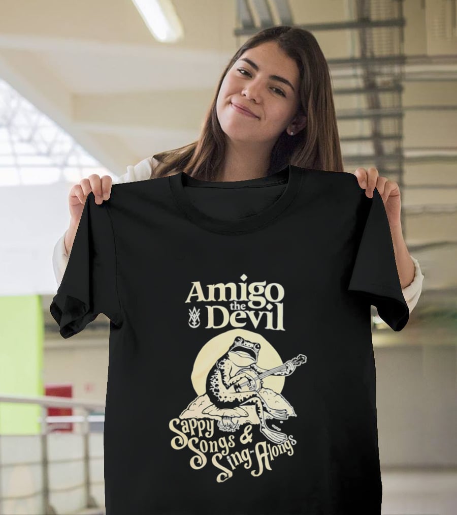 Amigo The Devil Sappy Songs And Sing Alongs Frog Playing Banjo T-Shirt
