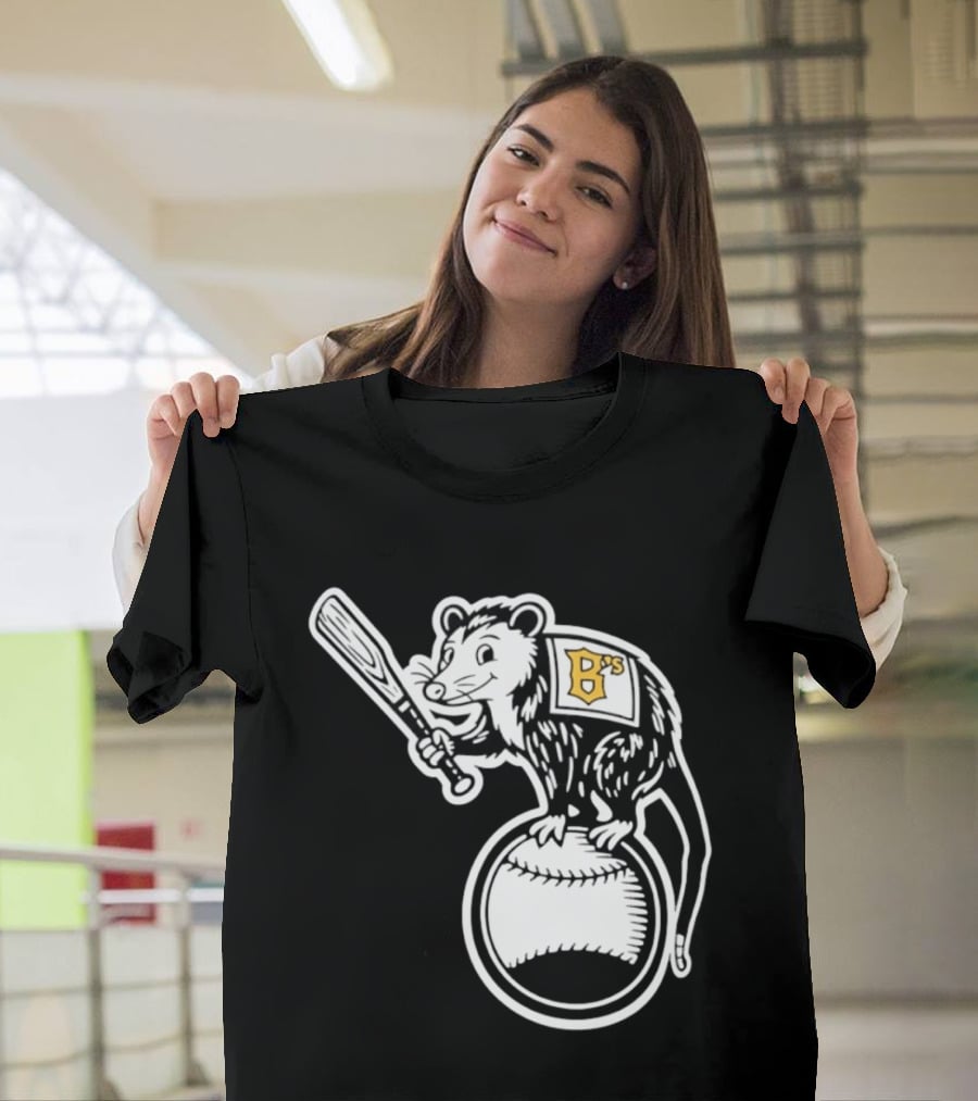 B's Baseball Opossum Batting On Ball T-Shirt