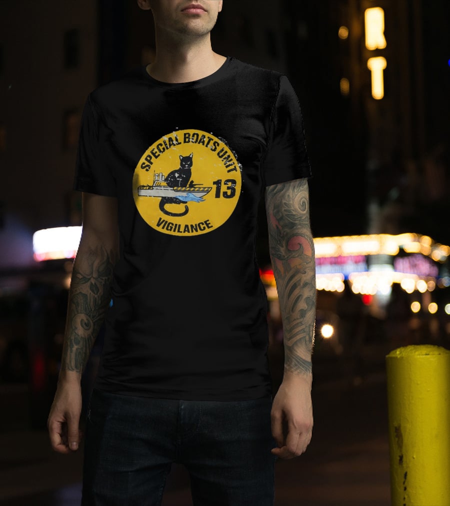 Special Boats Unit 13 Black Cat Vigilance T-Shirt