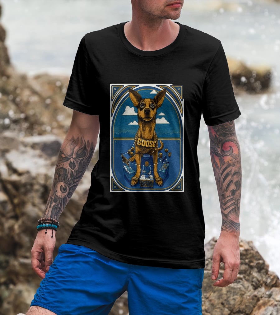 Goose Los Angeles Greek Theatre August 14 2026 Event With Dog And Clouds T-Shirt