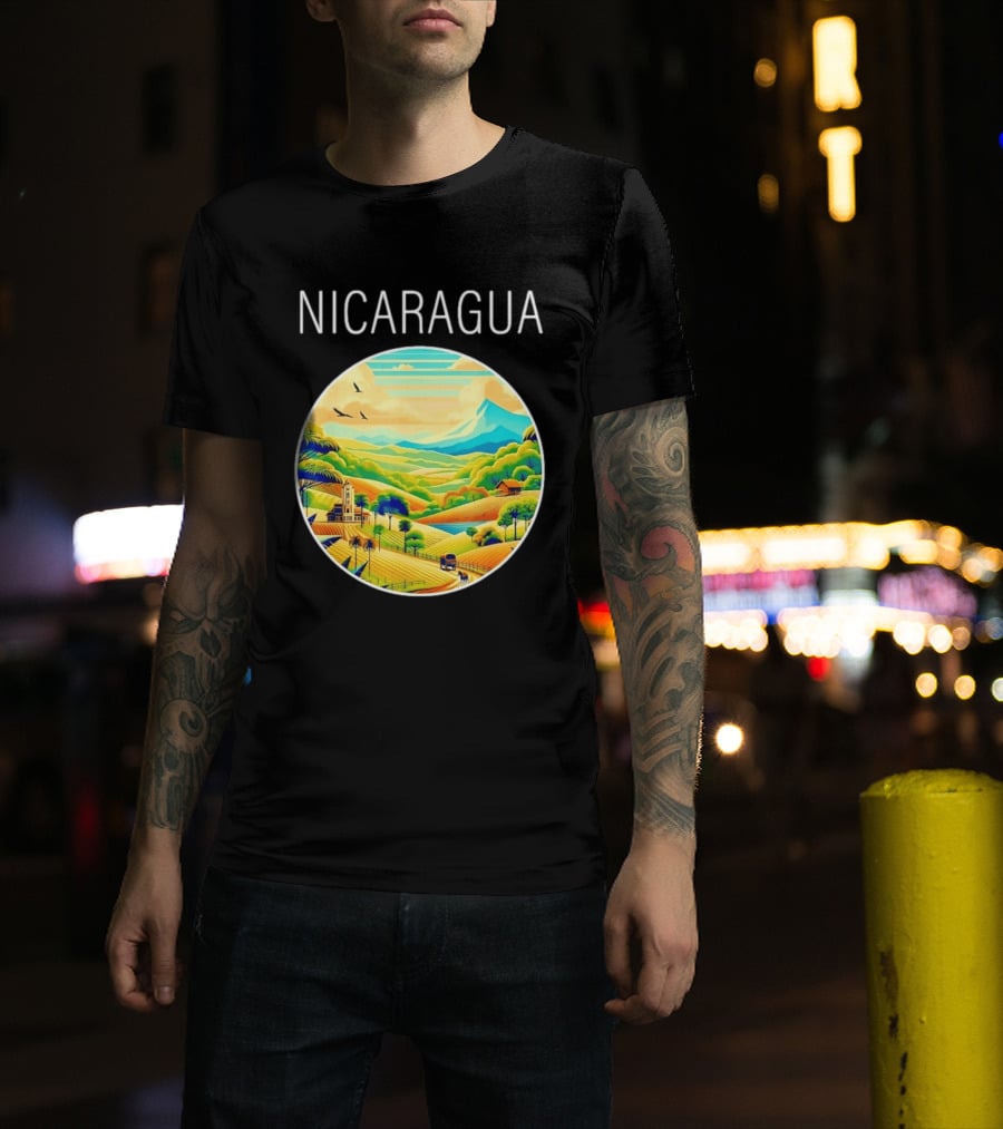Nicaragua Scenic Landscape Central America Vibrant Mountain View T-Shirt