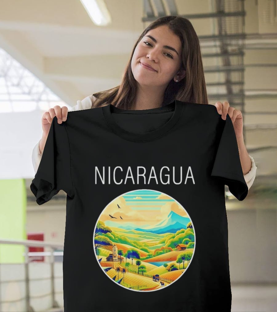 Nicaragua Scenic Landscape Central America Vibrant Mountain View T-Shirt