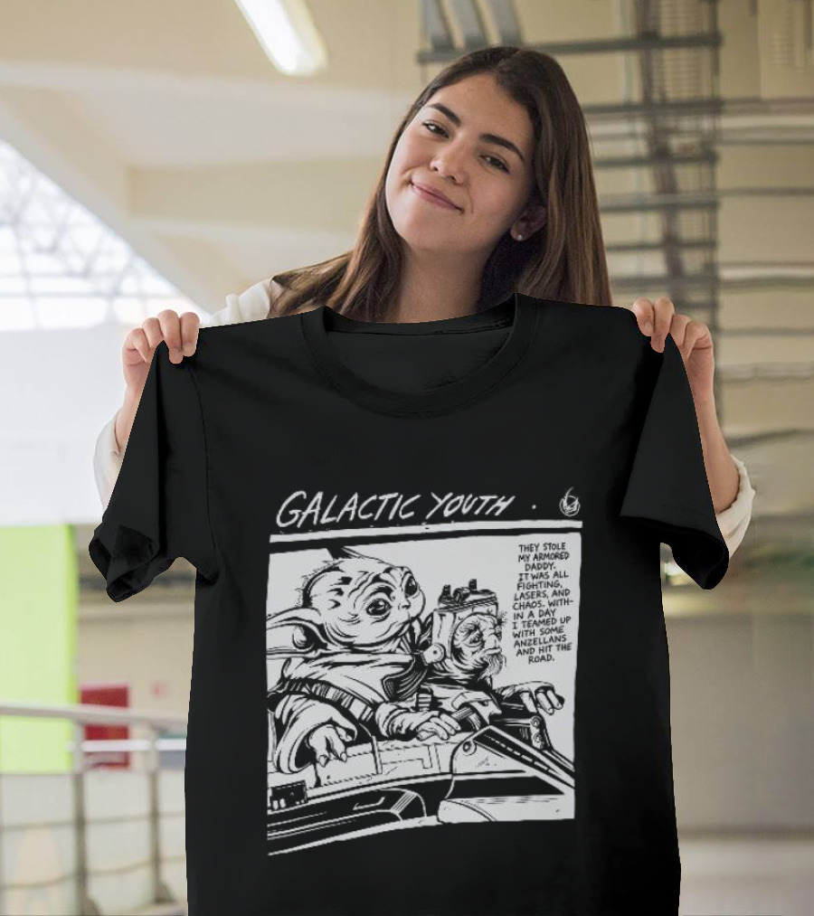 Grogu And Babu Frik Star Wars Galactic Youth They Stole My Armored Daddy T-Shirt