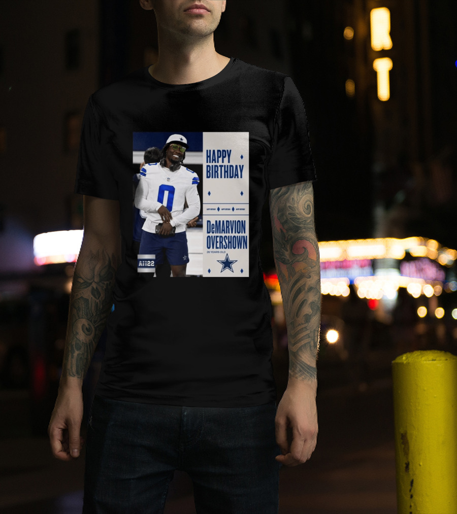 Happy Birthday DeMarvion Overshown 26 Years Old Dallas Cowboys Linebacker Celebration T-Shirt