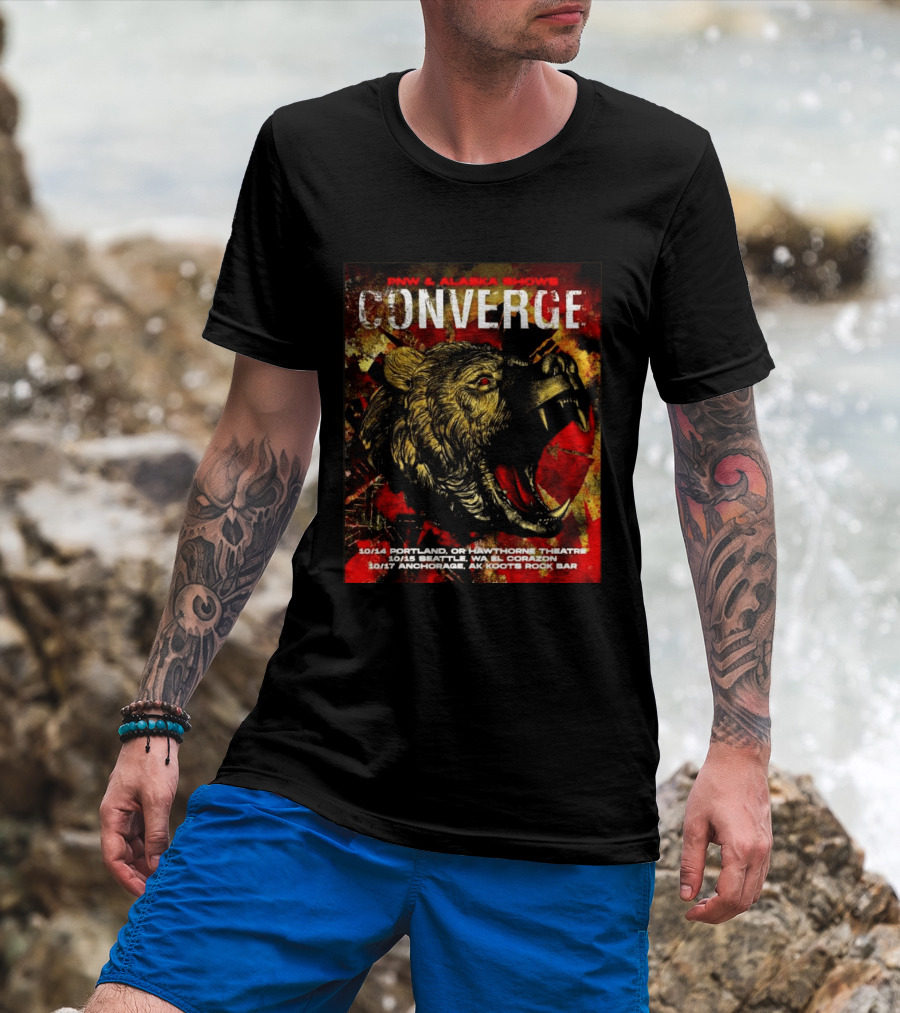 PNW Alaska Shows Converge Bear October Portland Seattle Anchorage Tour Dates T-Shirt