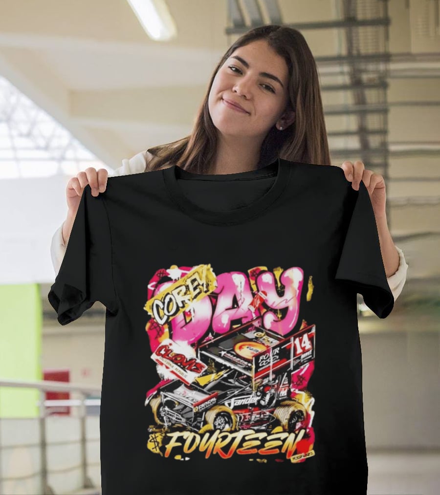 Corey Day Clovis Racing Sprint Car Number 14 Fourteen T-Shirt