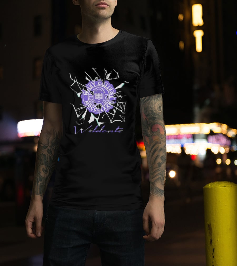 Wiley College Wildcats Seal Shattered Glass MDCCCXLII T-Shirt