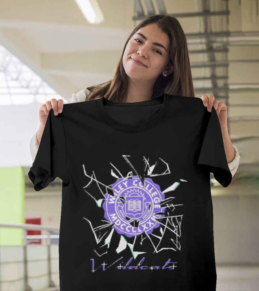 Wiley College Wildcats Seal Shattered Glass MDCCCXLII T-Shirt