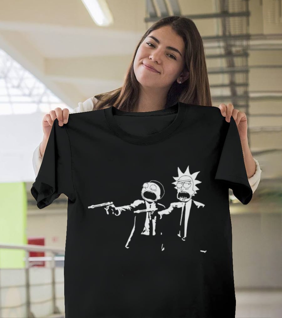 Rick And Morty Pulp Fiction Crossover Adult Swim T-Shirt