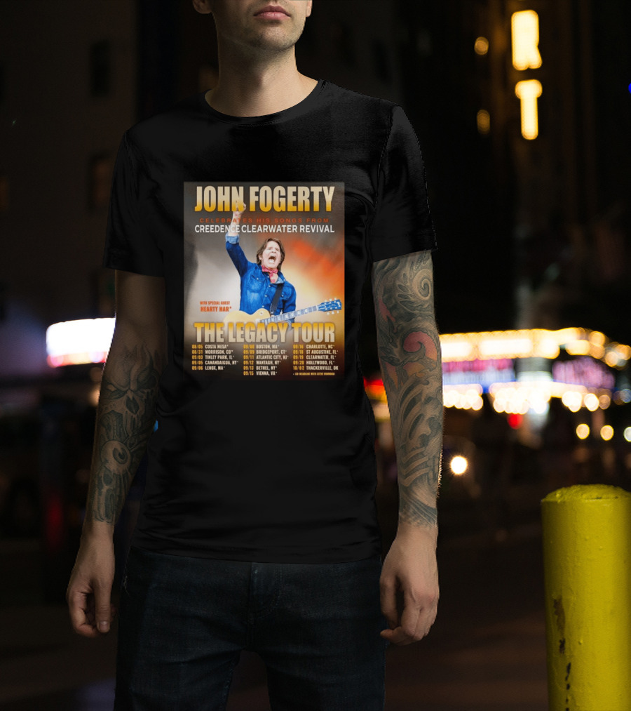 John Fogerty Celebrates His Songs From Creedence Clearwater Revival The Legacy Tour With Hearty Har Dates And Locations T-Shirt