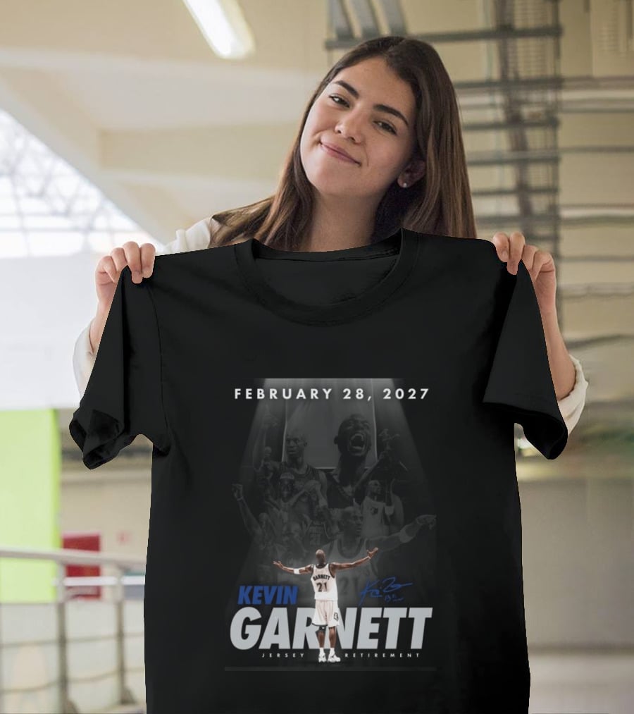 Kevin Garnett February 28 2027 Jersey Retirement T-Shirt