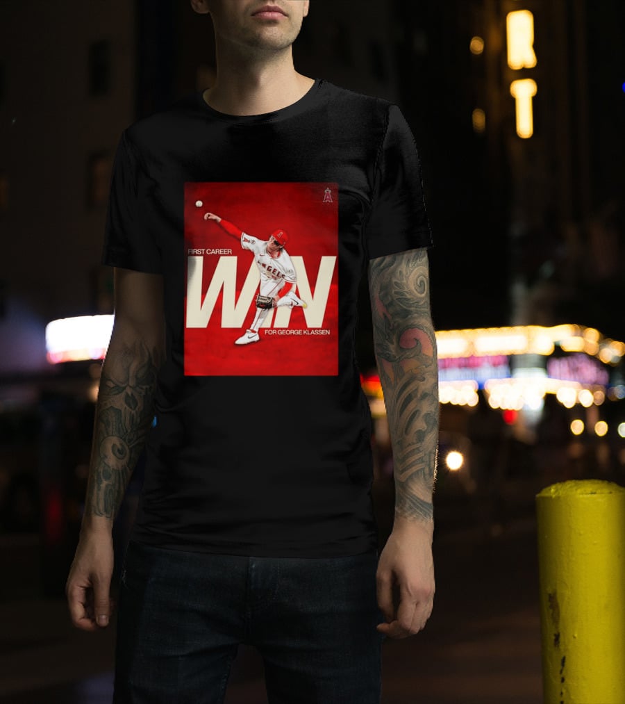 Los Angeles Angels First Career Win For George Klassen Baseball T-Shirt