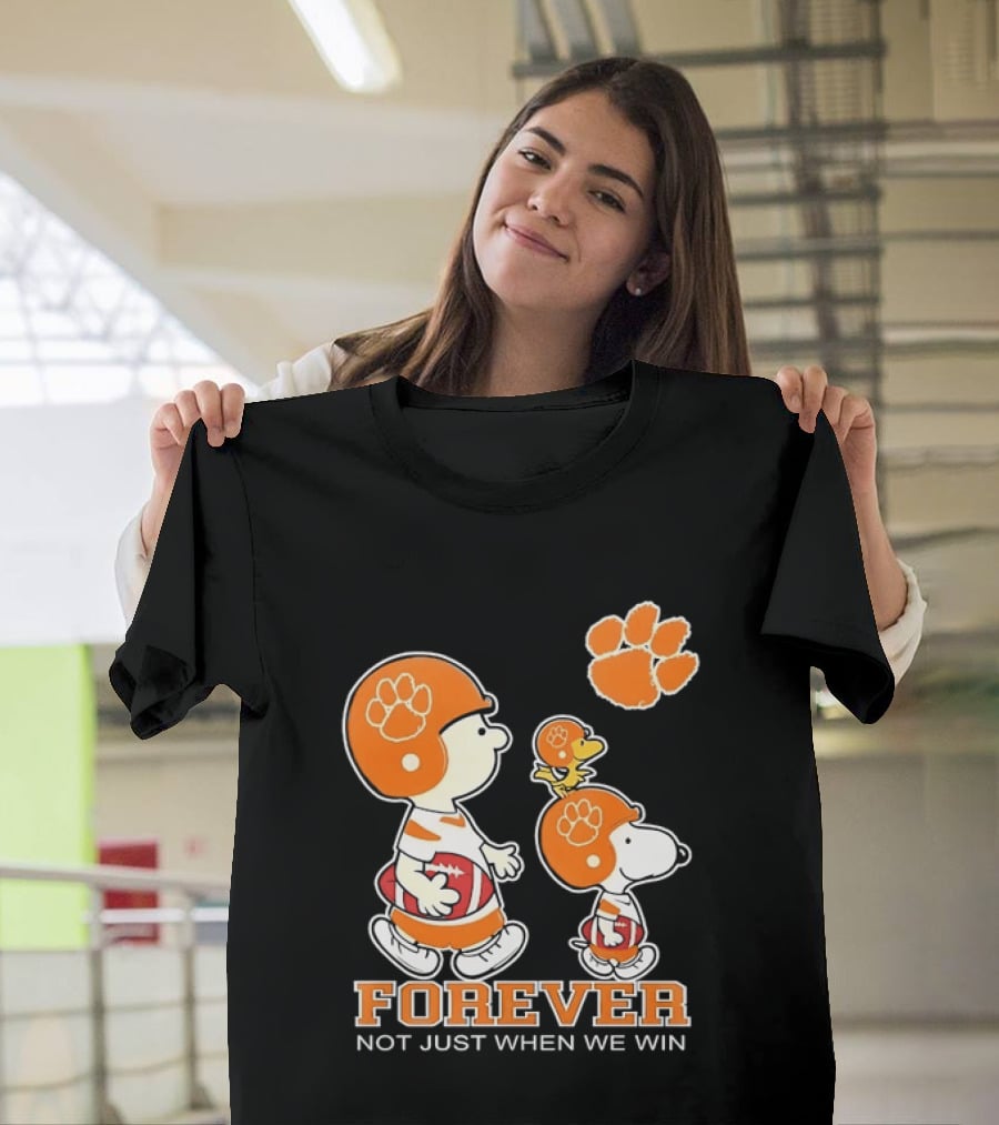 Snoopy Woodstock Charlie Brown Clemson Tigers Forever Not Just When We Win T-Shirt