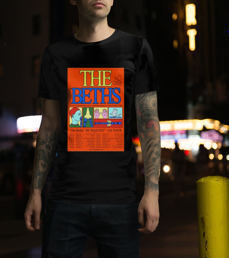 The Beths By Request US Tour 2026 Final Shows With Hands And Musical Notes T-Shirt