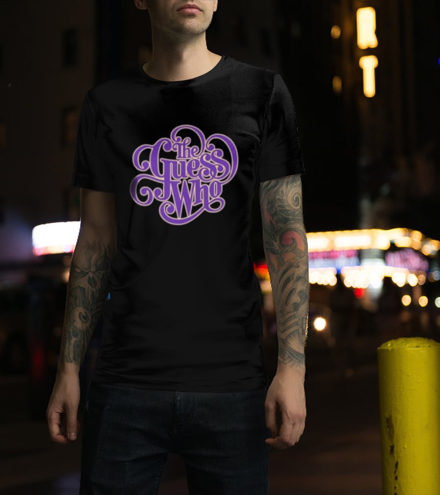 The Guess Who Store Purple Classic Curling Script T-Shirt