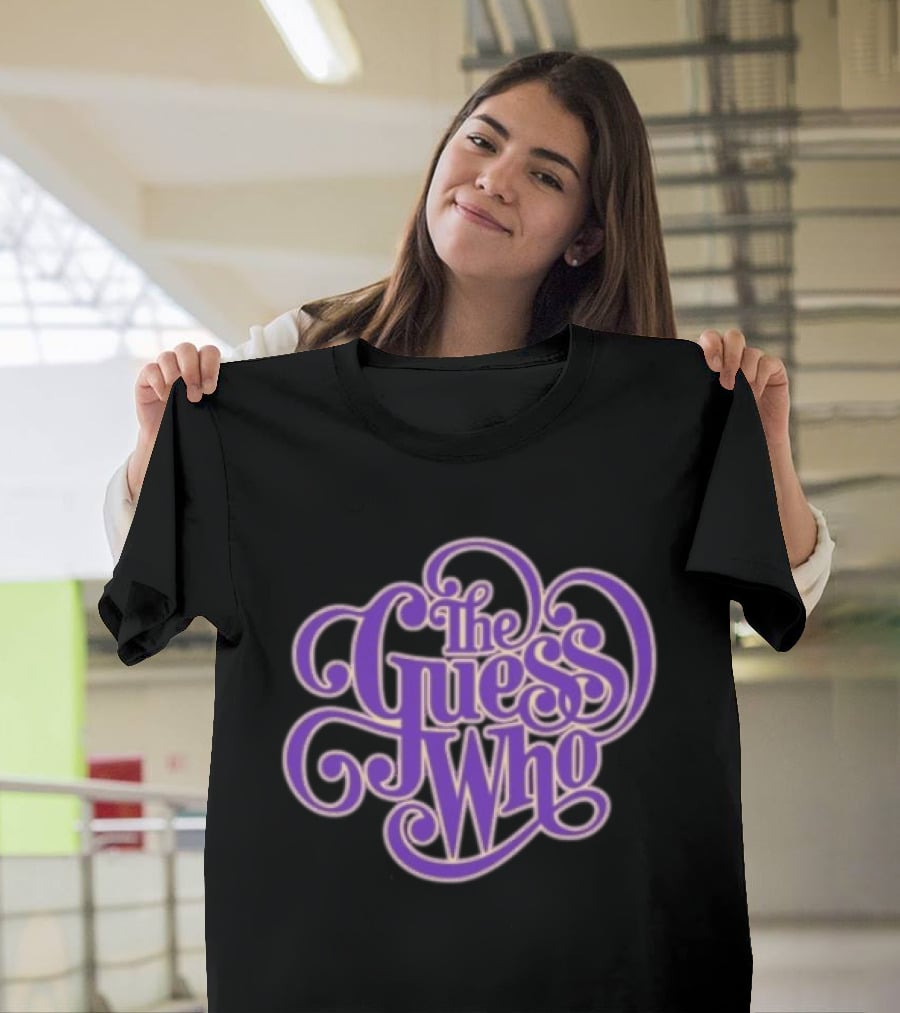 The Guess Who Store Purple Classic Curling Script T-Shirt