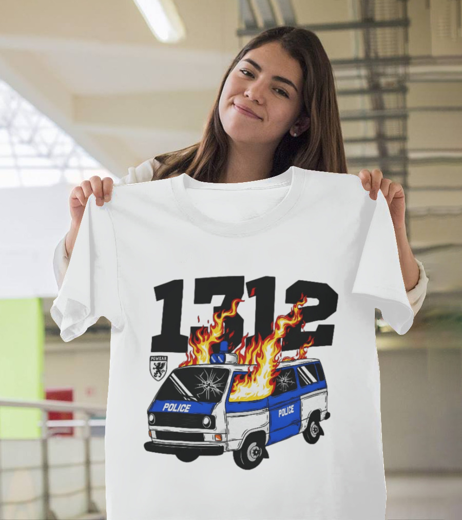 1312 Burning Police Van PGwear Anti Police T-Shirt