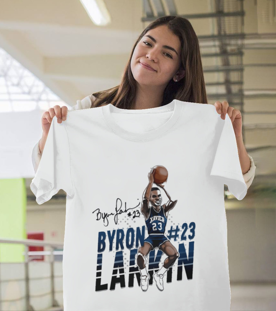Byron Larkin #23 Xavier Basketball Hall Of Heroes T-Shirt